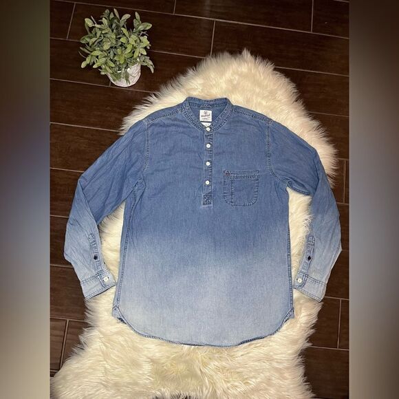 Wonderful Jeans Denim Ombre Longsleeved blouse sz Large - Picture 1 of 5